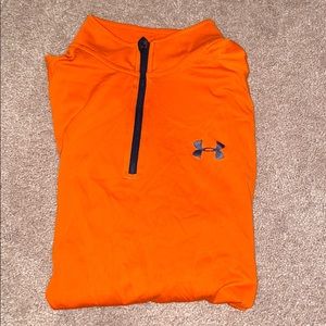 Men’s UA tech half zip pullover orange and black
